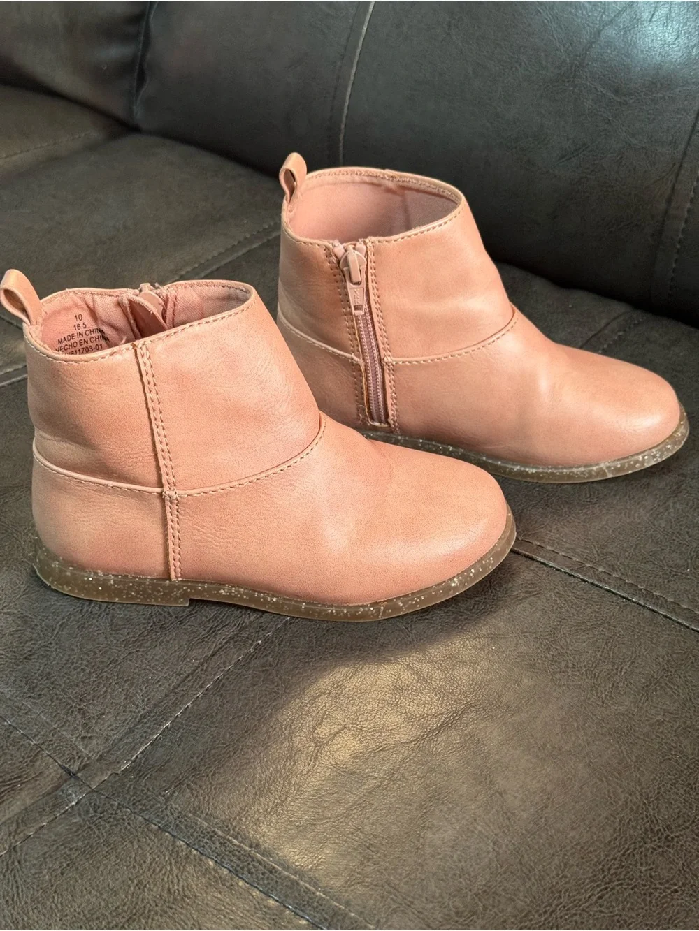 Old Navy Peach Girls Ankle Zip Boots